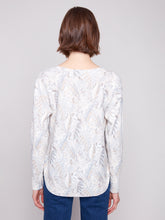 Printed Scoop Hem Sweater