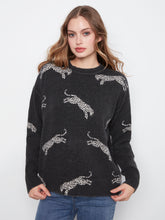 Wildcat Print Crew Neck Sweater