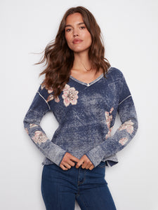 Reversible Floral Sweater