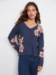 Reversible Floral Sweater