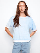 Reverse Print Short Sleeve Sweater