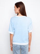 Reverse Print Short Sleeve Sweater