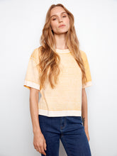 Reverse Print Short Sleeve Sweater