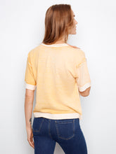 Reverse Print Short Sleeve Sweater