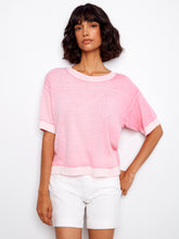 Reverse Print Short Sleeve Sweater