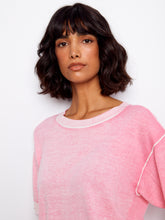 Reverse Print Short Sleeve Sweater