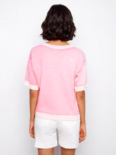 Reverse Print Short Sleeve Sweater