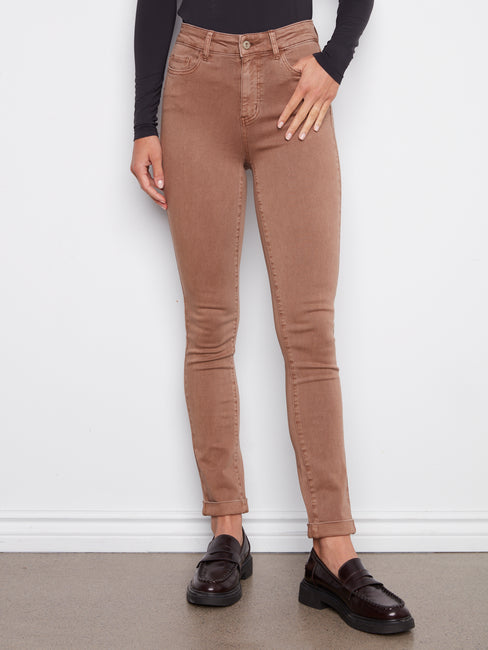 Cuffed Hem Twill Pant