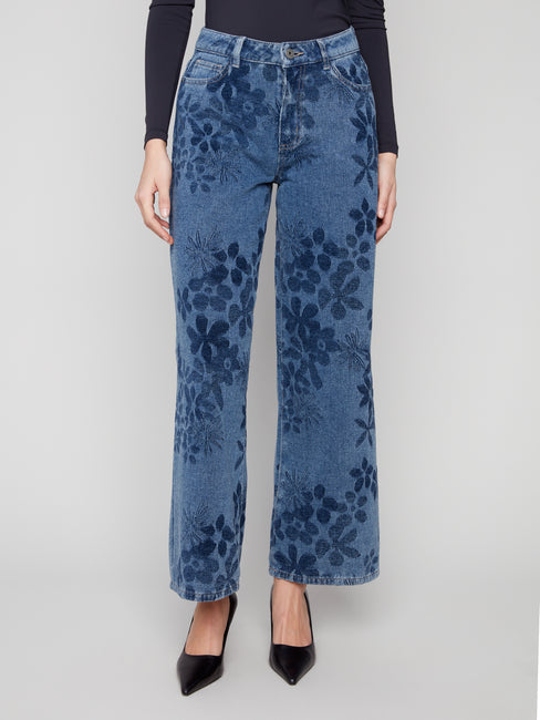 Jacquard Flower Jeans