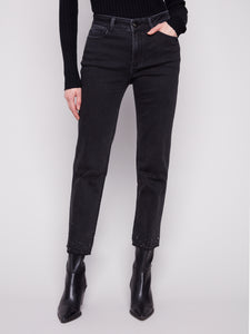 Straight Leg Rhinestone Jeans