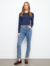 Slim Fit Jean with Embroidered Hem