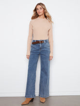 Wide Leg Jean with Attached Belt