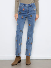 Tapered Leg Jean with Floral Embroidery