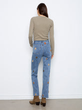 Tapered Leg Jean with Floral Embroidery