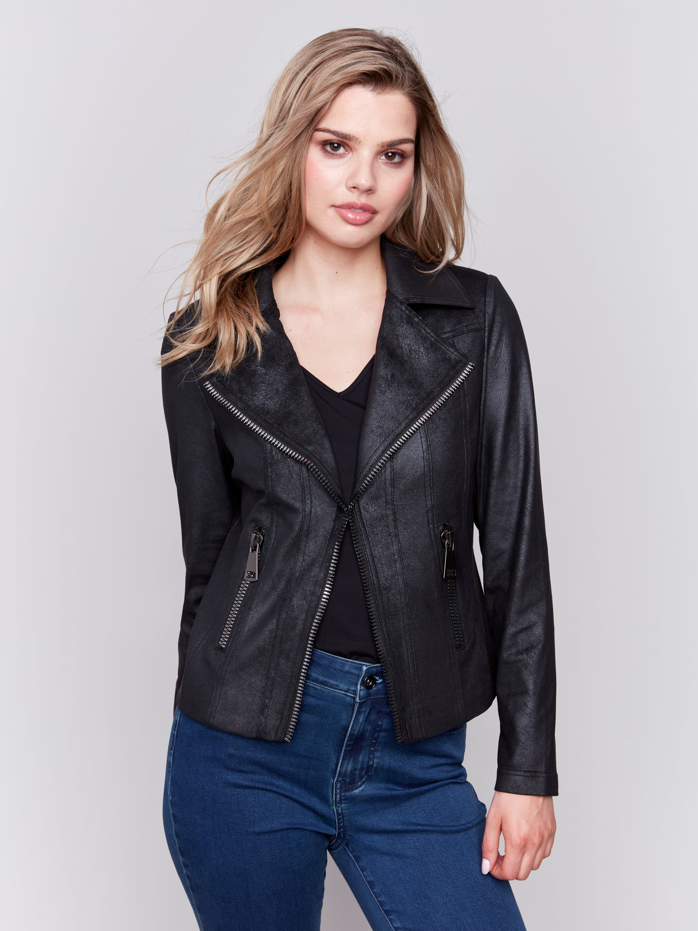 Vegan Leather Moto Jacket