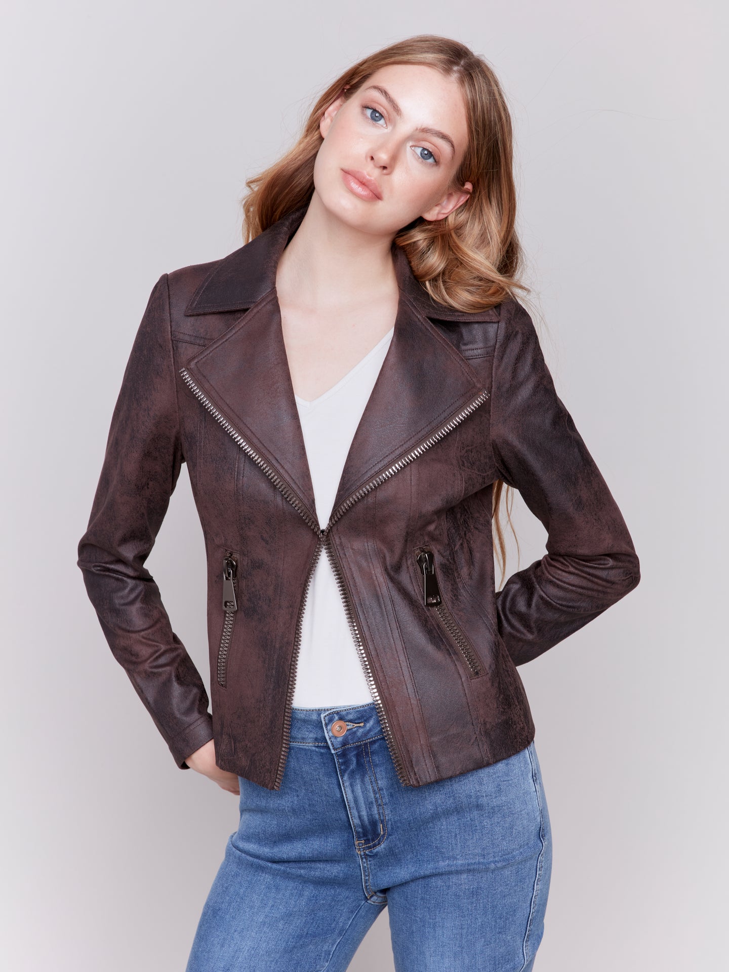 Vegan Leather Moto Jacket