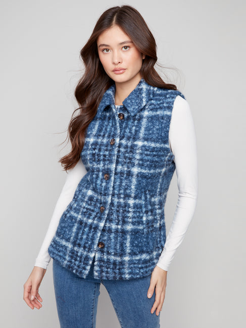 Plaid Boucle Vest
