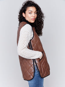 Quilted Vegan Leather Vest