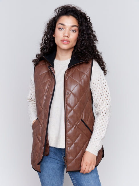 Quilted Vegan Leather Vest