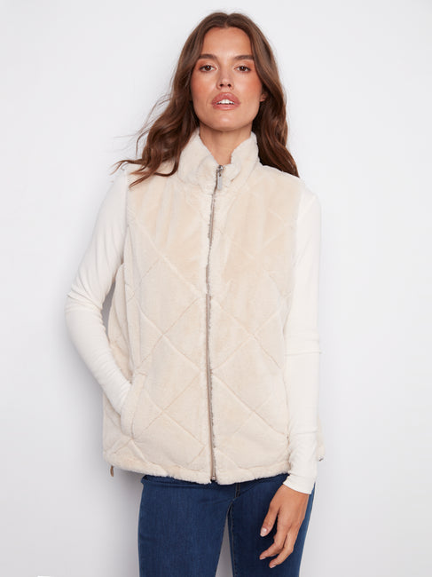 Quilted Fur Vest