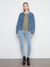 Denim Look Quilted Bomber Jacket
