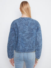 Denim Look Quilted Bomber Jacket