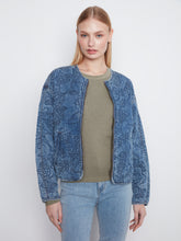 Denim Look Quilted Bomber Jacket
