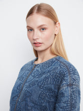 Denim Look Quilted Bomber Jacket