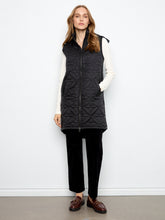 Knee Length Quilted Vest with Detachable Hood