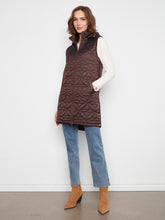 Knee Length Quilted Vest with Detachable Hood