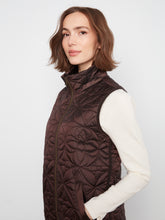 Knee Length Quilted Vest with Detachable Hood