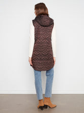 Knee Length Quilted Vest with Detachable Hood