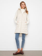 Knee Length Quilted Vest with Detachable Hood