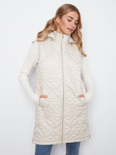Knee Length Quilted Vest with Detachable Hood