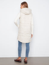Knee Length Quilted Vest with Detachable Hood