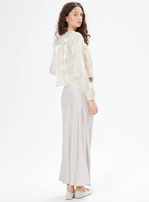 Solene Satin Midi Skirt