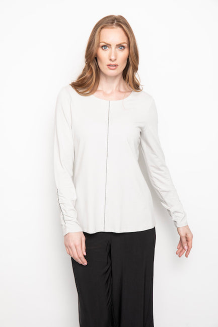 Solid Ruched Sleeve Tee
