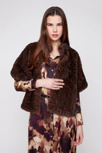 Faux Fur Poncho with Hidden Buttons