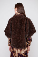 Faux Fur Poncho with Hidden Buttons