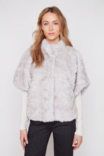 Faux Fur Poncho with Hidden Buttons