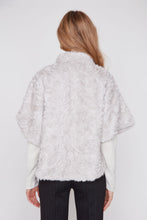 Faux Fur Poncho with Hidden Buttons