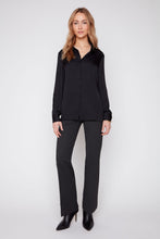 Silk Look Blouse with Drawstring Waist