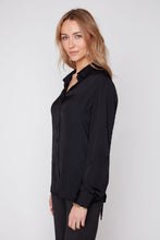 Silk Look Blouse with Drawstring Waist