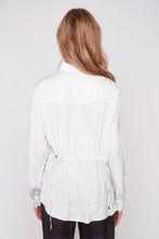 Silk Look Blouse with Drawstring Waist