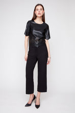 Pleather Top with Scalloped Hem