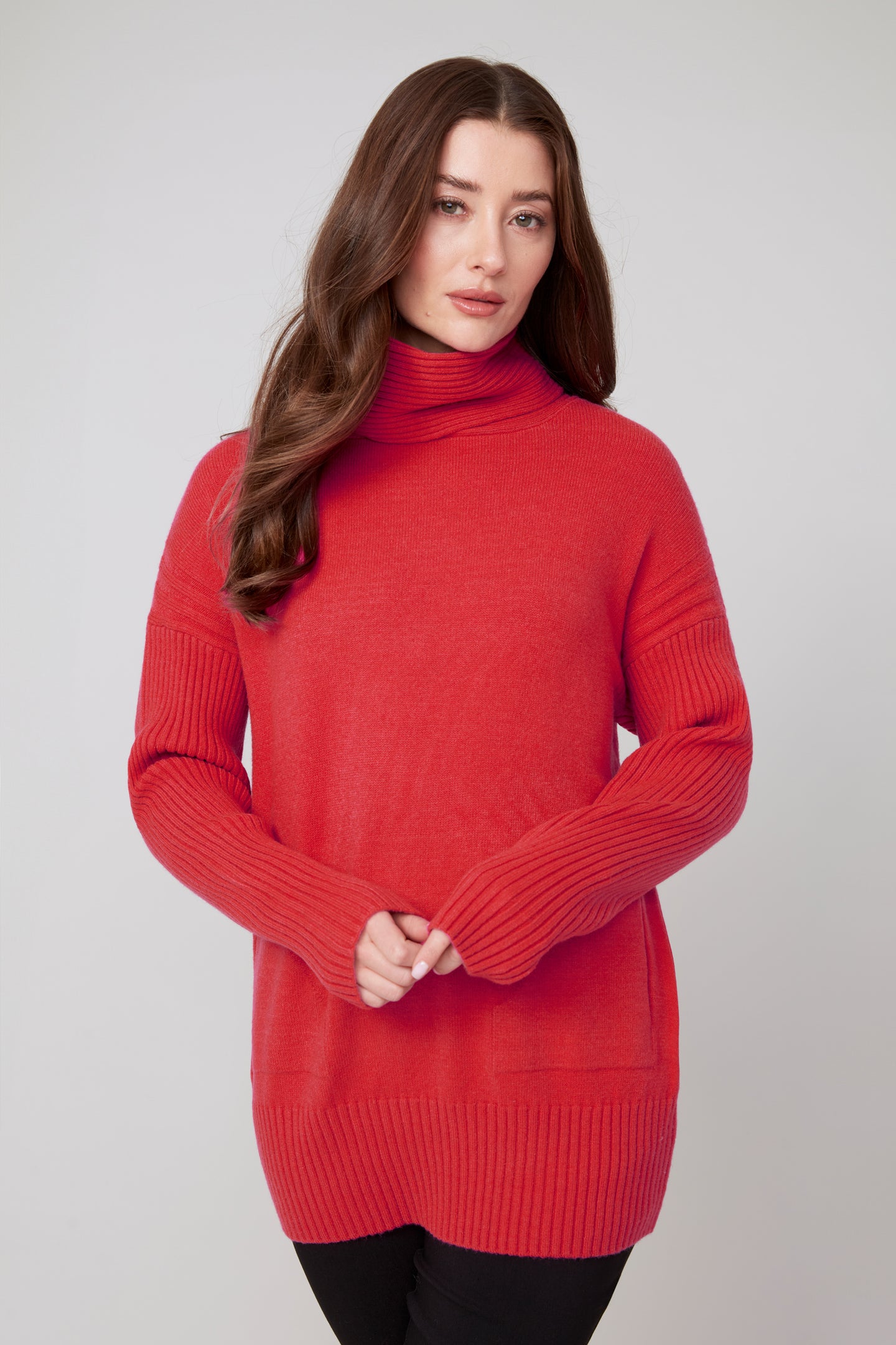 Cowl Neck Pocket Sweater