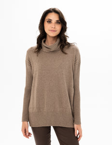 Cowl Neck Pocket Sweater