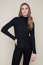 Mock Neck Wave Knit Sweater