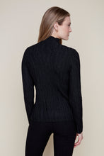 Mock Neck Wave Knit Sweater