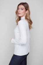 Mock Neck Wave Knit Sweater